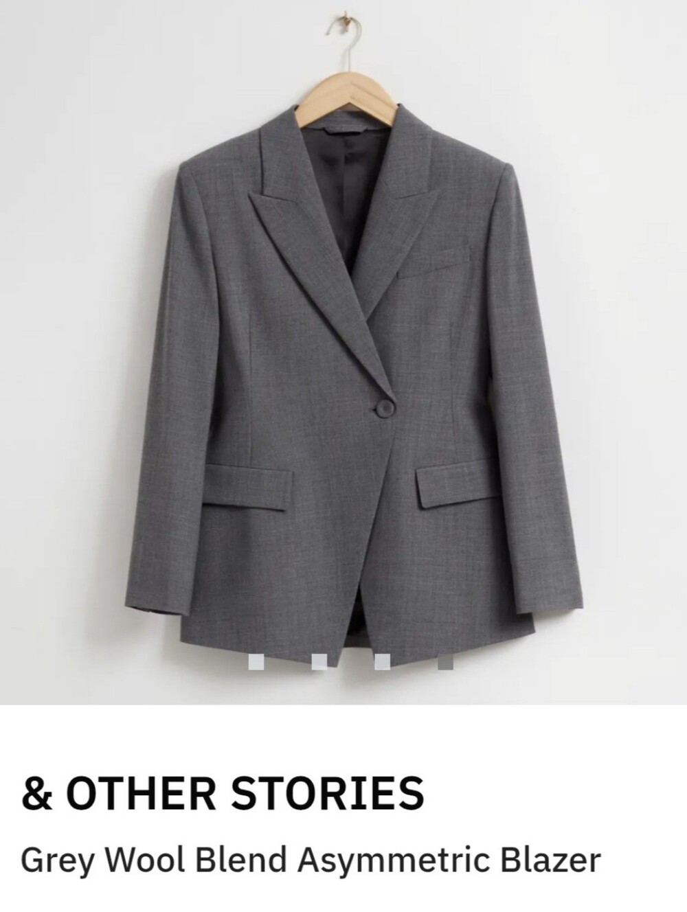 & Other Stories Asymetrical Wool Blend Blazer 12
